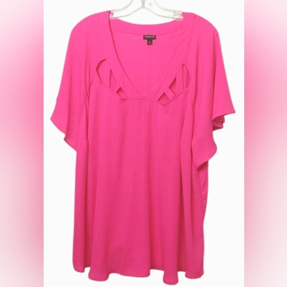 Elegant Torrid 4x hot pink blouse